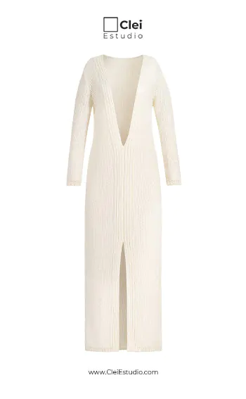 Fotografía Ecommerce Maniquí Invisible Vestido Lana Crema